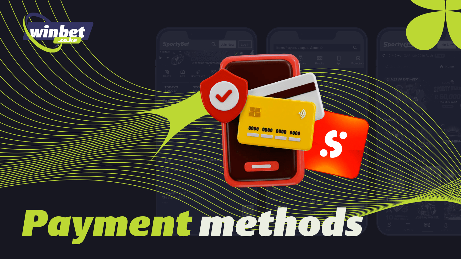 You can use various payment methods in the SportyBet app