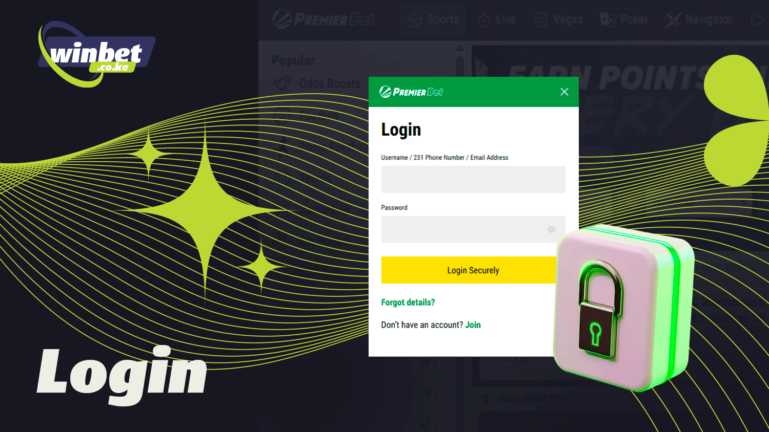 You need to log in to use Premier Bet