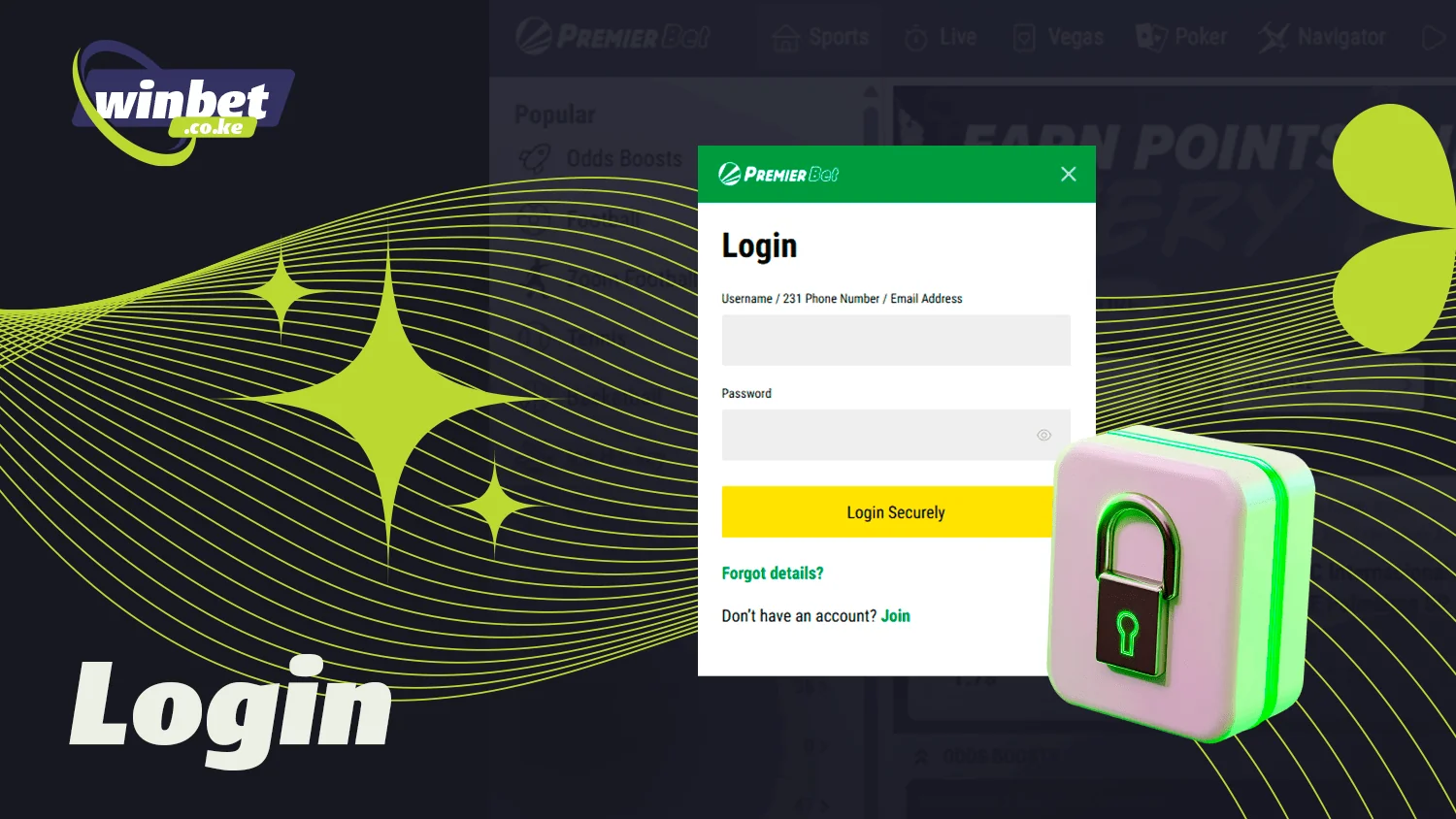 You need to log in to use Premier Bet