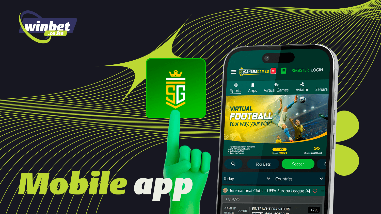 The Sahara Games app is designed for easy access to bets