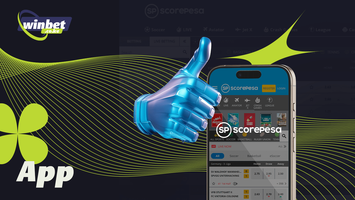The ScorePesa app is designed for easy access to bets