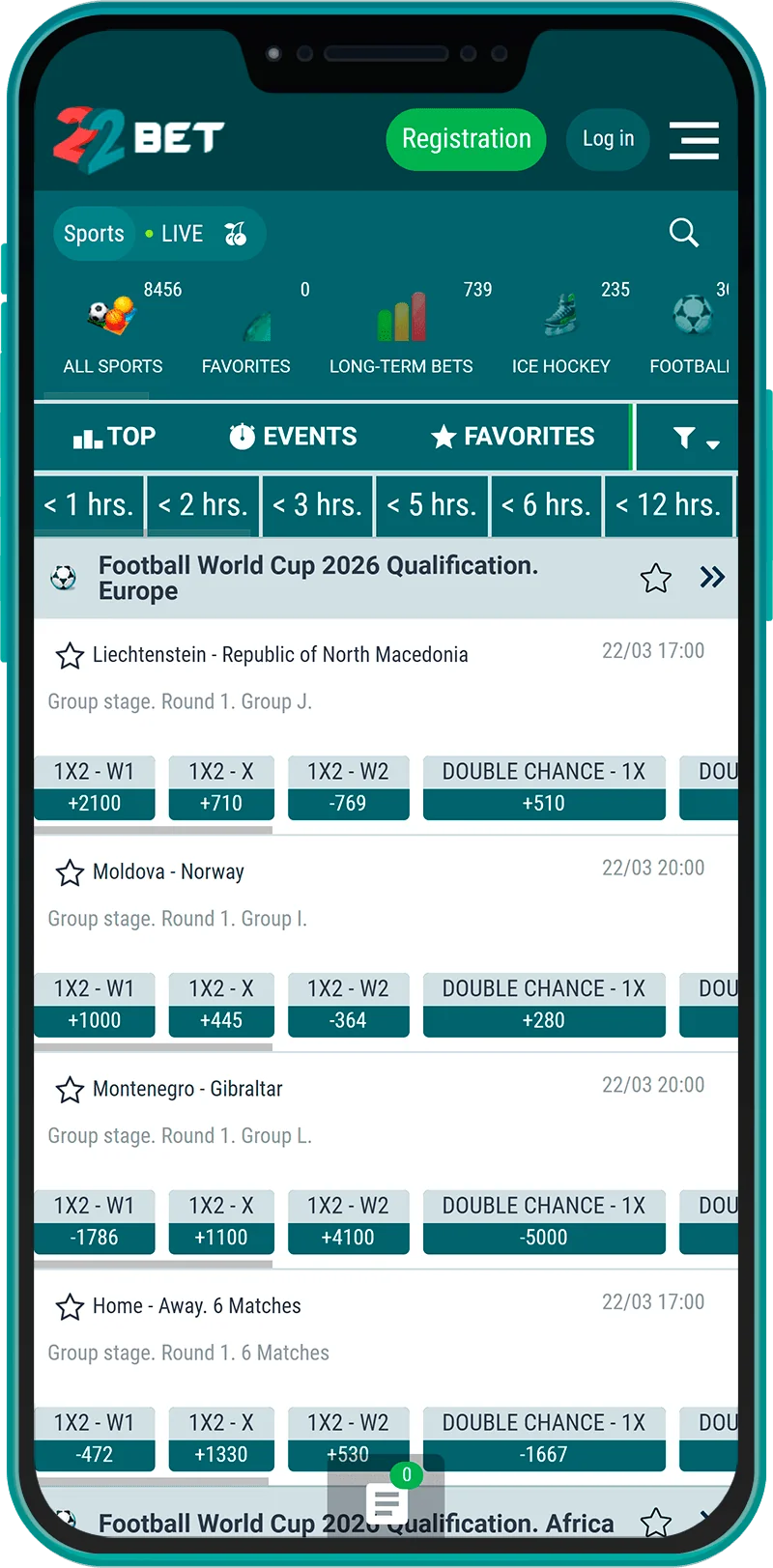 Betting on sports on the 22Bet app in Kenya