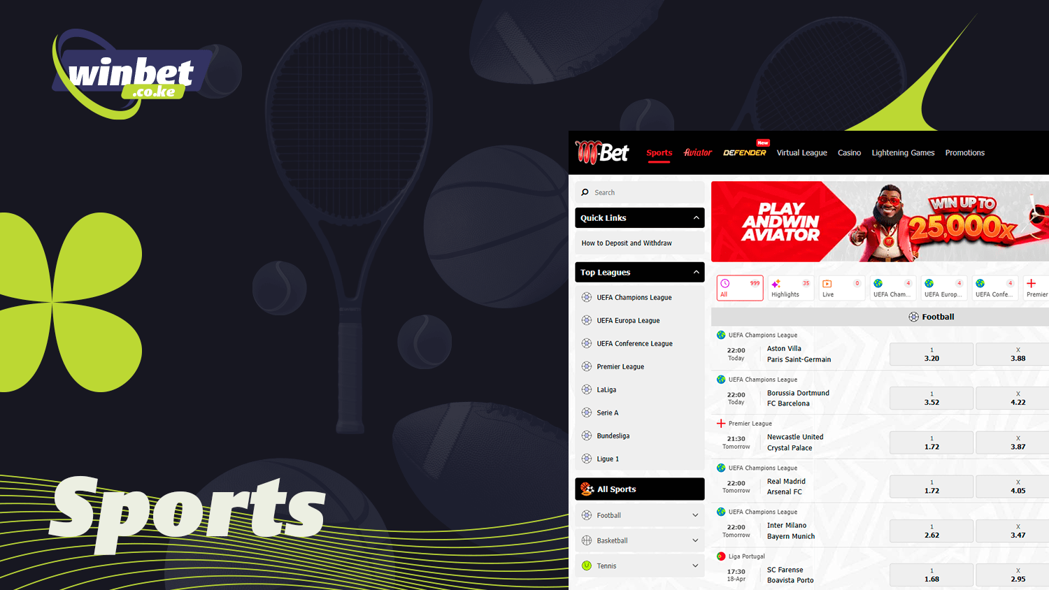 M-Bet offers a wide range of sports betting