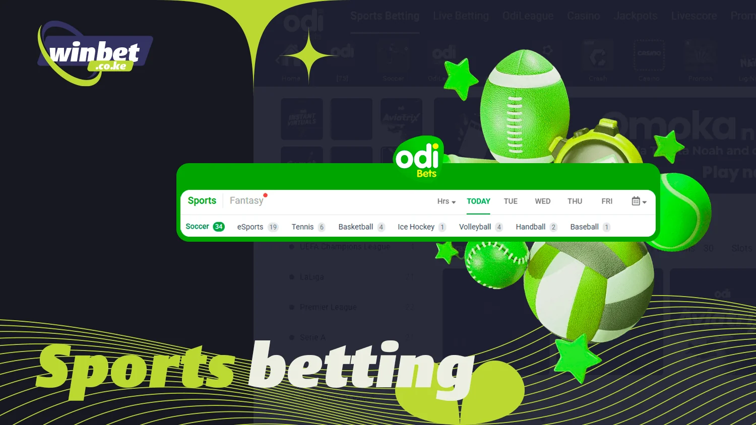 Odibets has a wide range of sports betting options