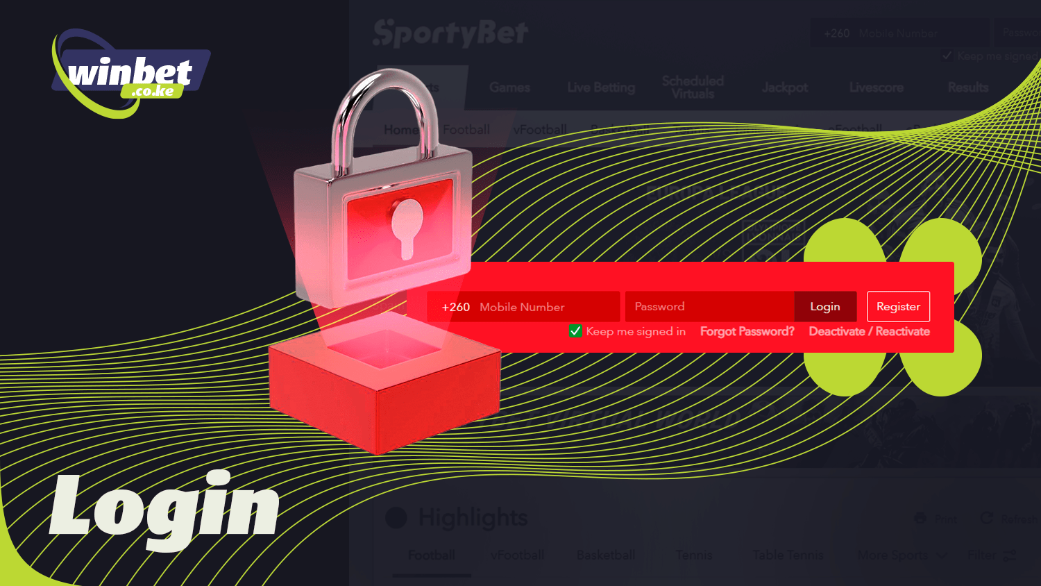 You need to log in to use SportyBet