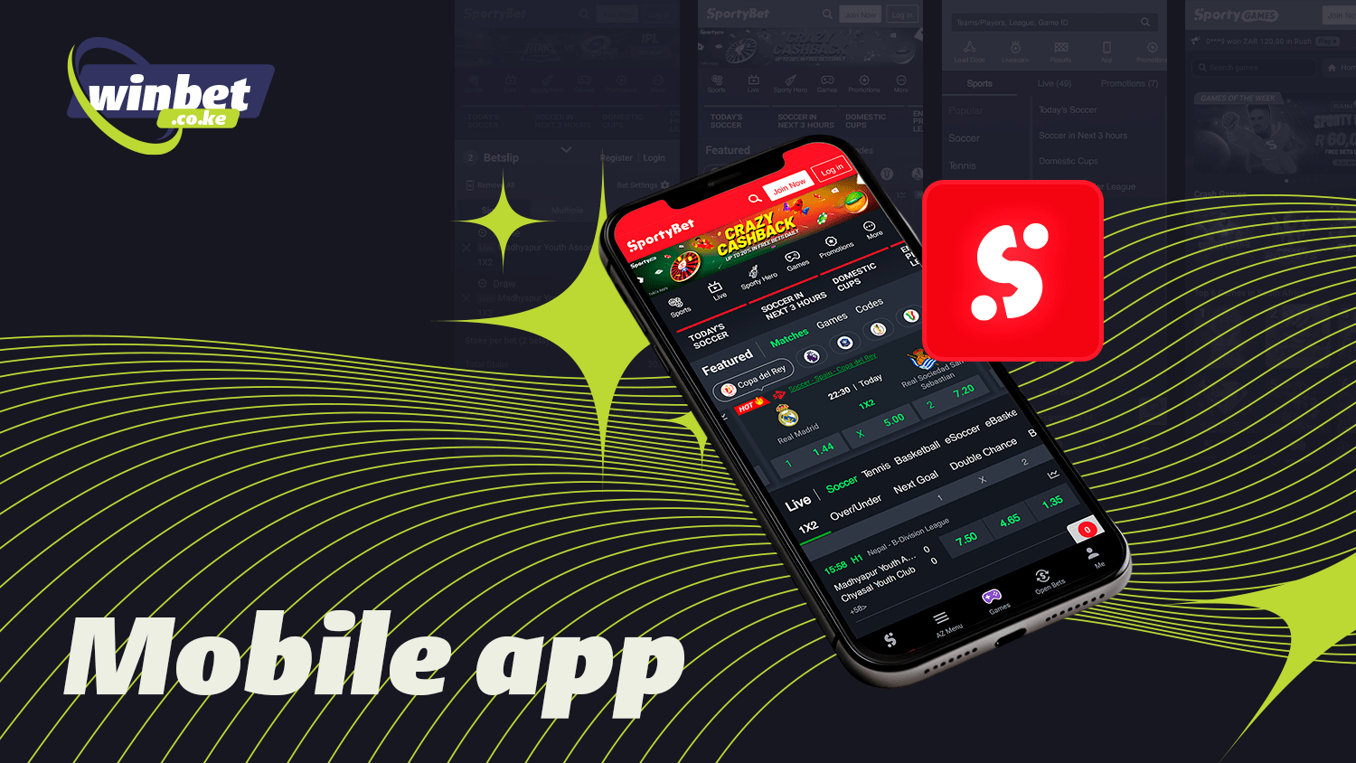 The SportyBet app is designed for easy access to bets