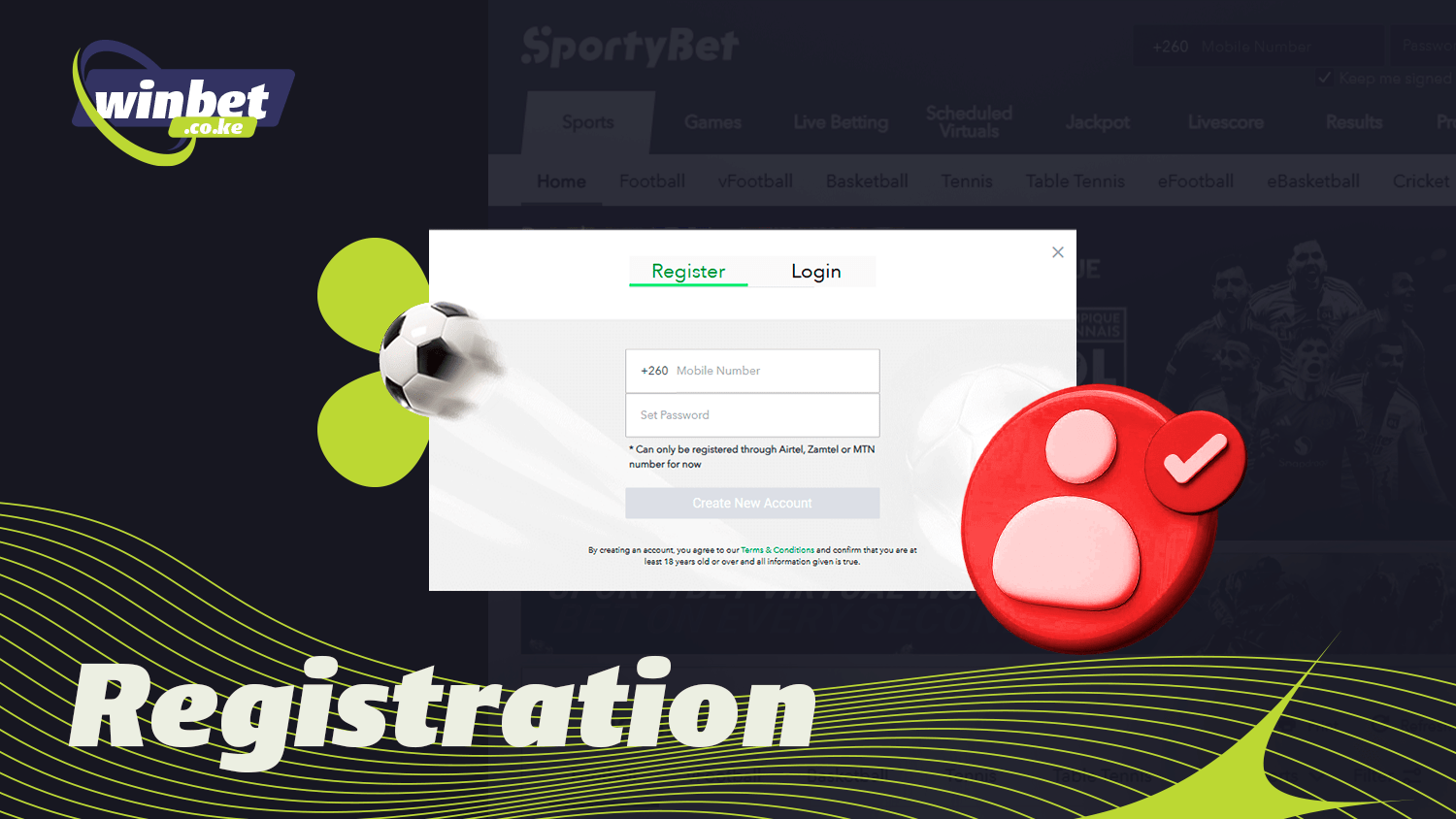 Any player can register in SportyBet