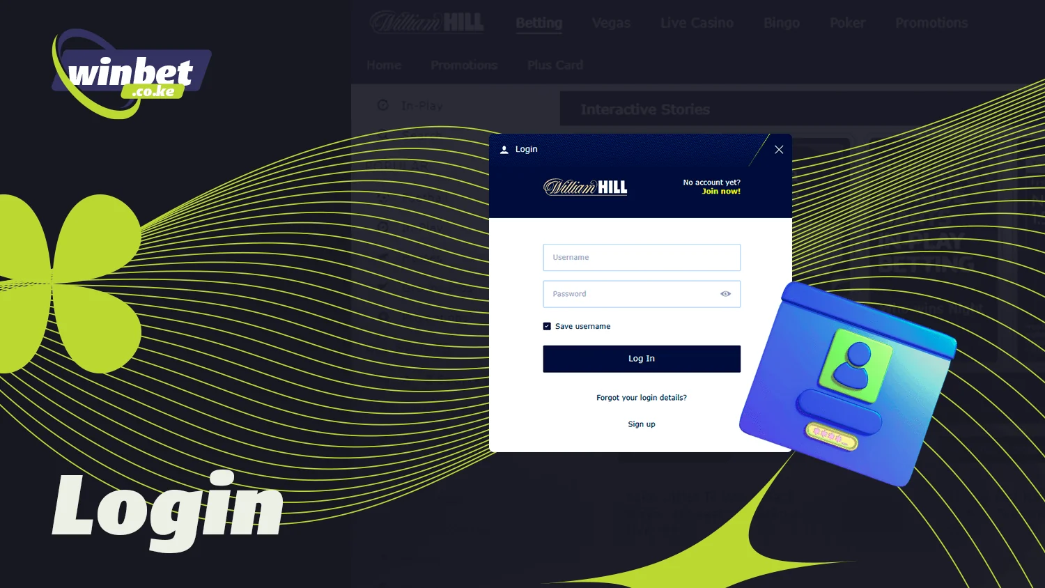 You need to log in to use William Hill