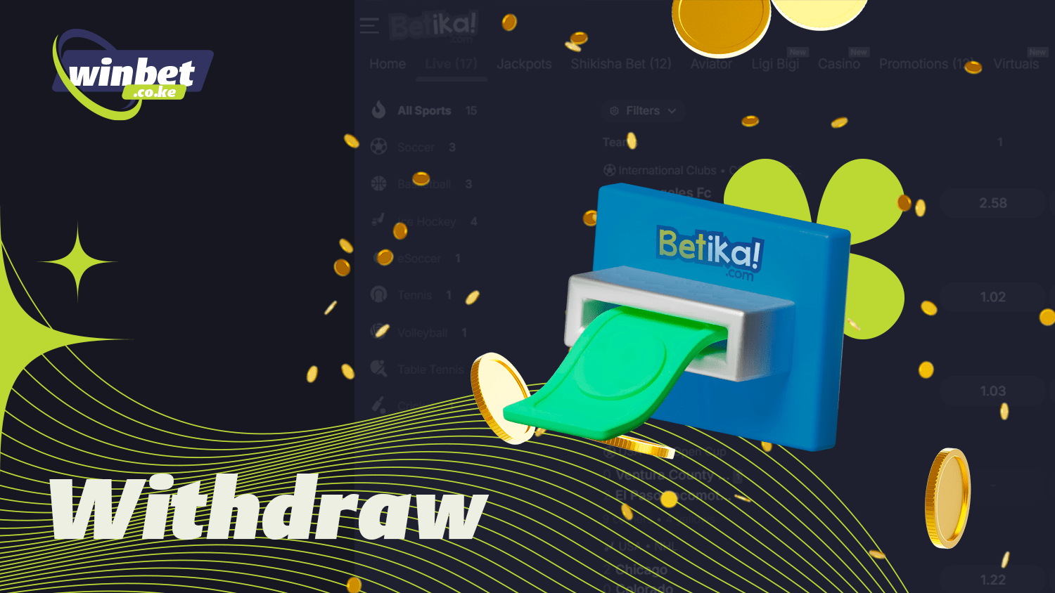 Withdrawing winnings from Betika is simple and straightforward