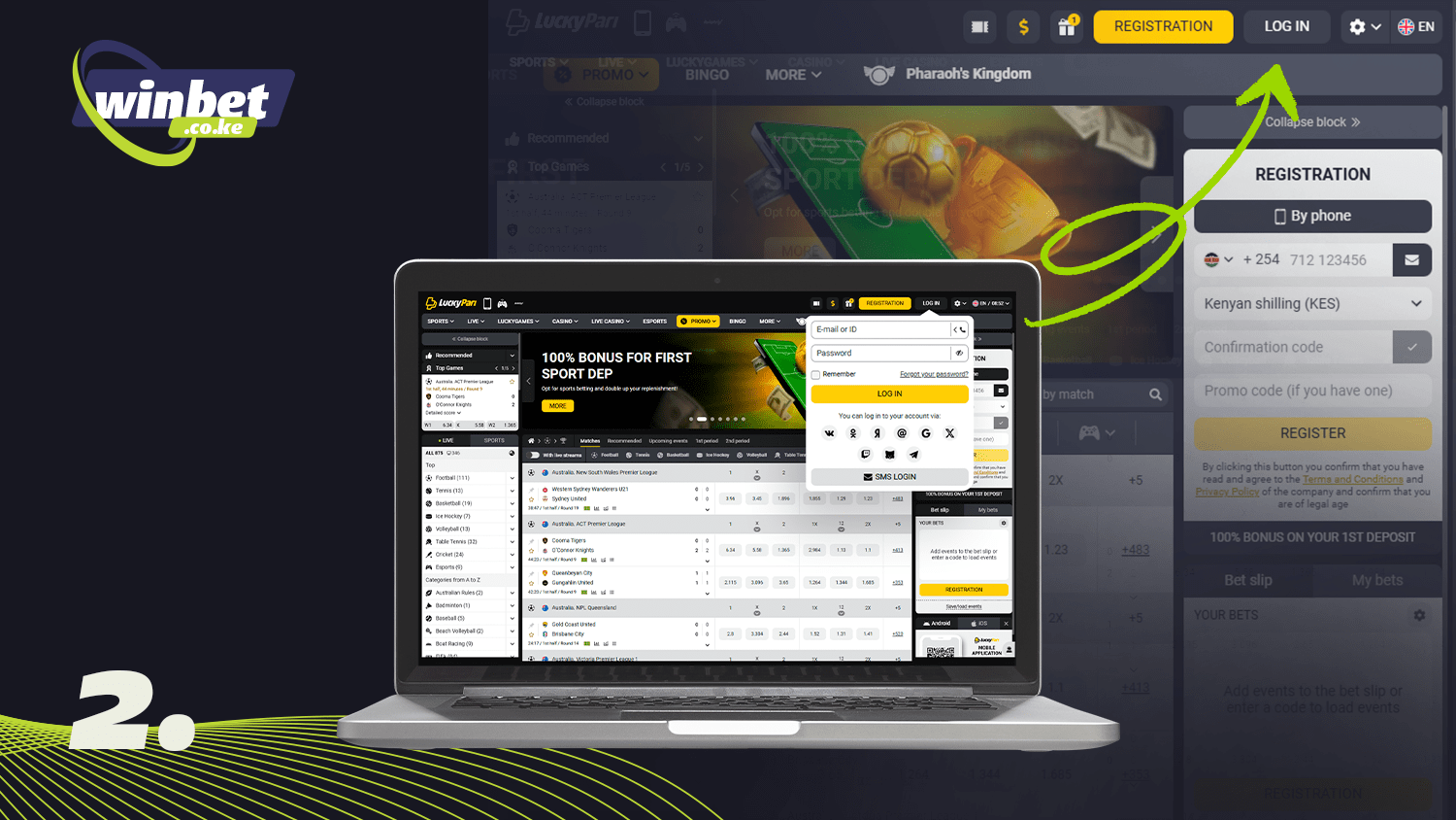 Click the button to start logging into your Luckypari account