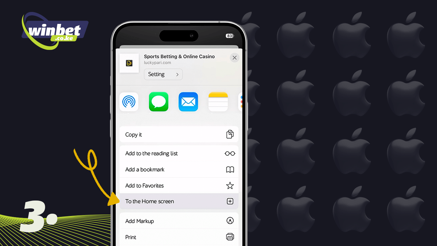 Add a shortcut to get the Luckypari iOS app