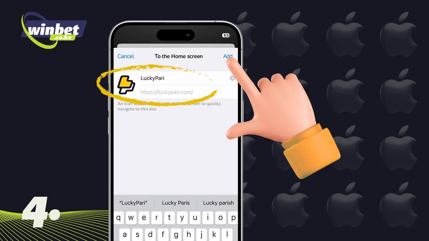 If necessary, you can change the name and add Luckypari on iOS