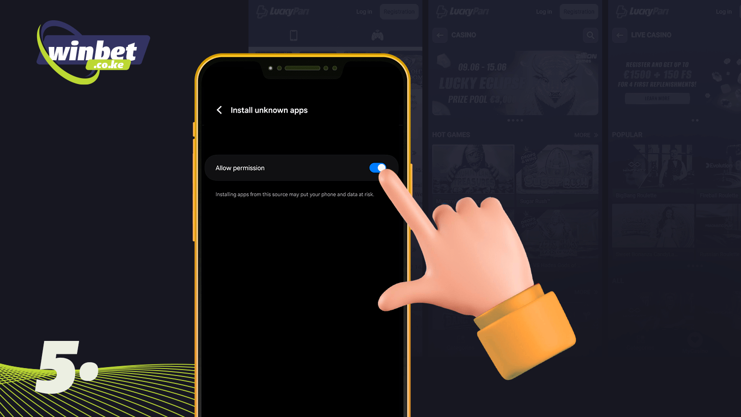 To download the LuckyPari app, allow unknown apps