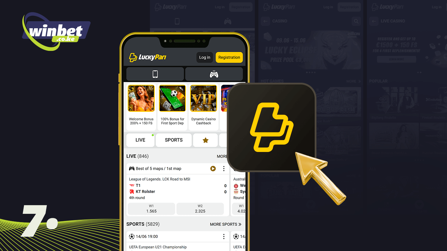 Launch app LuckyPari and place your bets