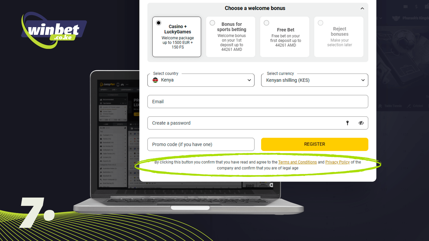 To register with Luckypari, agree to the terms and conditions