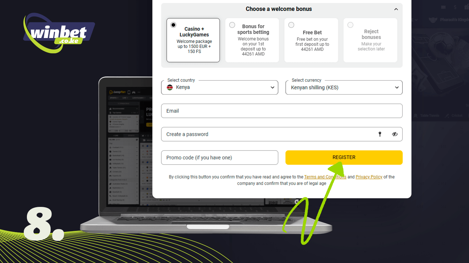 To register in Luckypari you need to click on the button