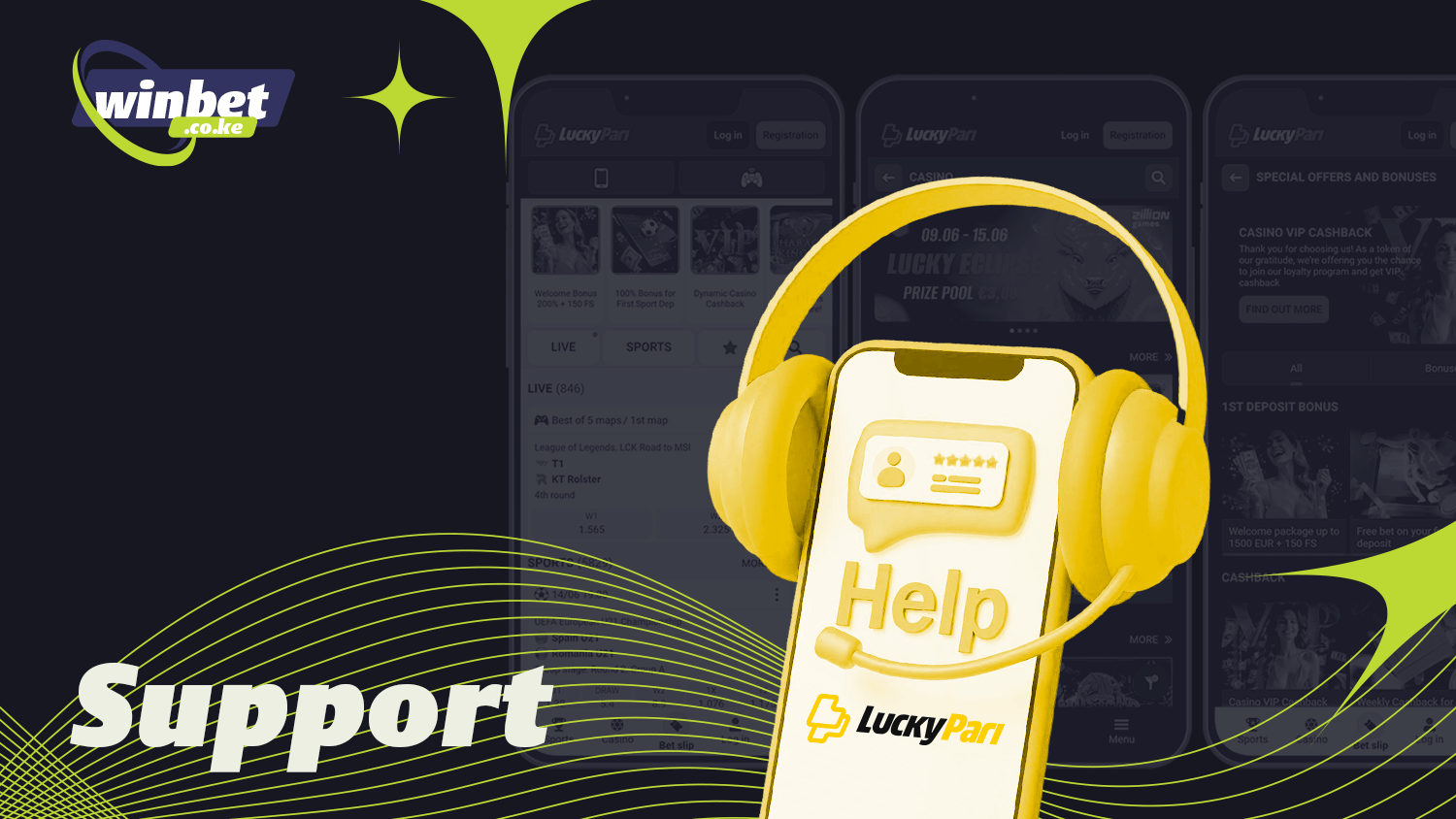 Contact the support team in the LuckyPari app