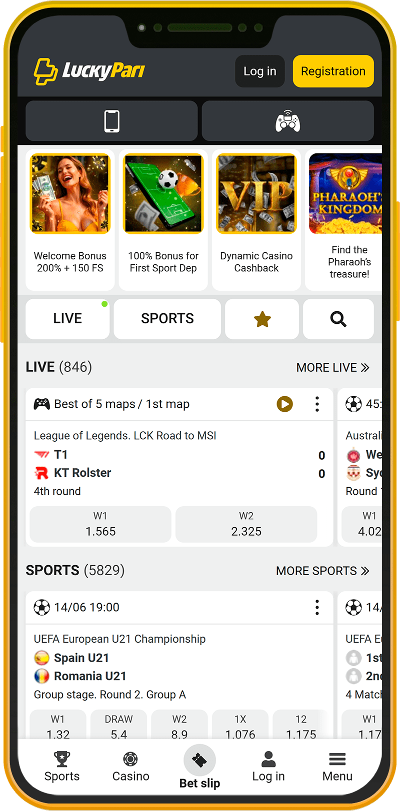 LuckyPari Kenya app home page