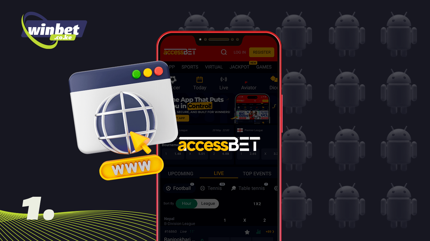 To download Accessbet app on android visit the official website