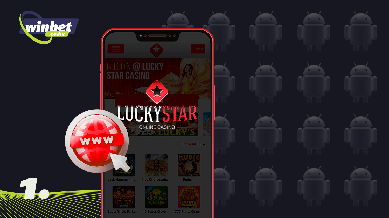 To download Lucky Star app on android visit the official website