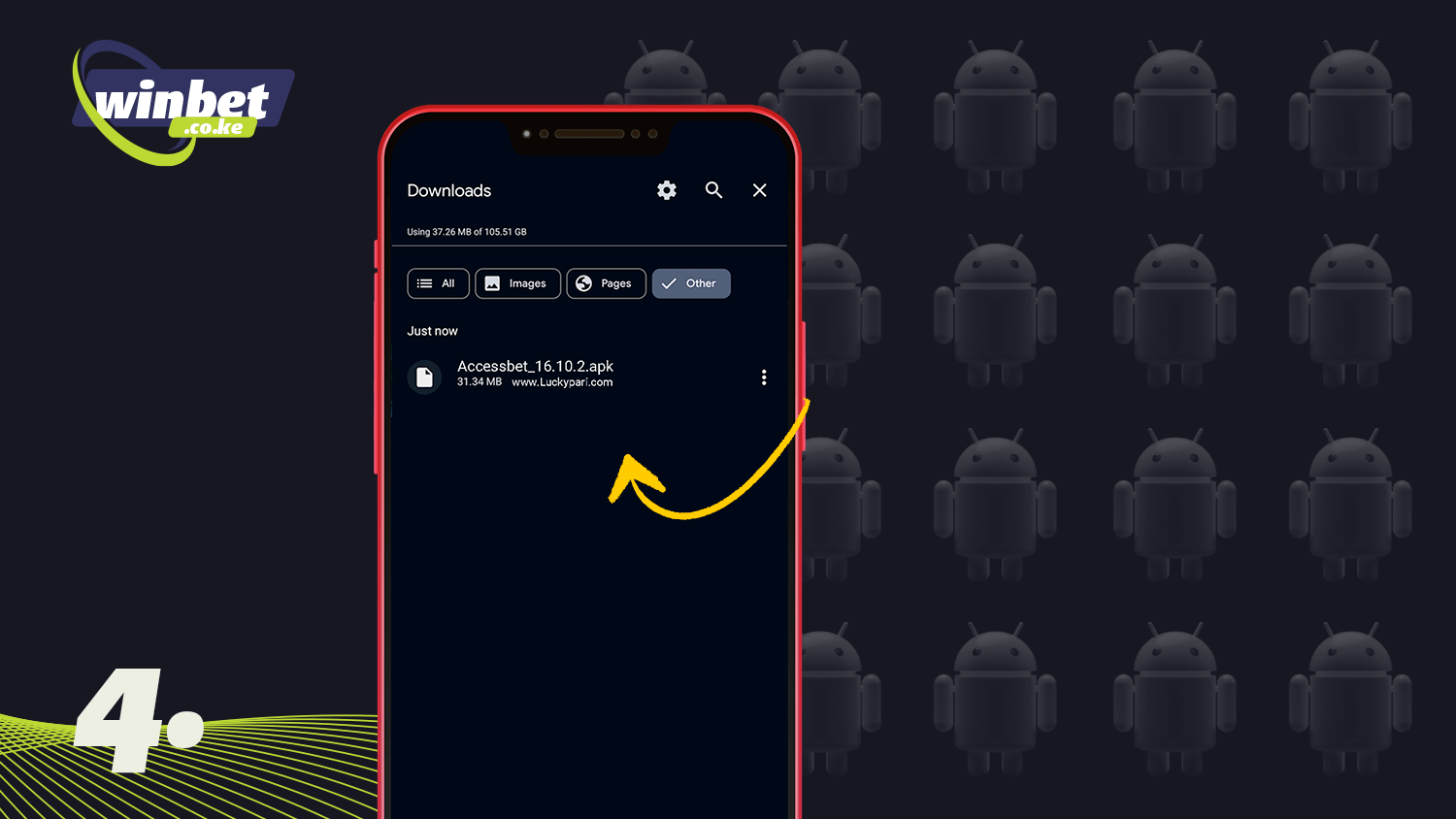 Start installing the Accessbet app on Android