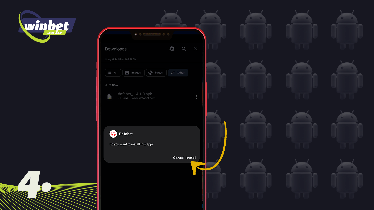 Confirm the download of the Dafabet app
