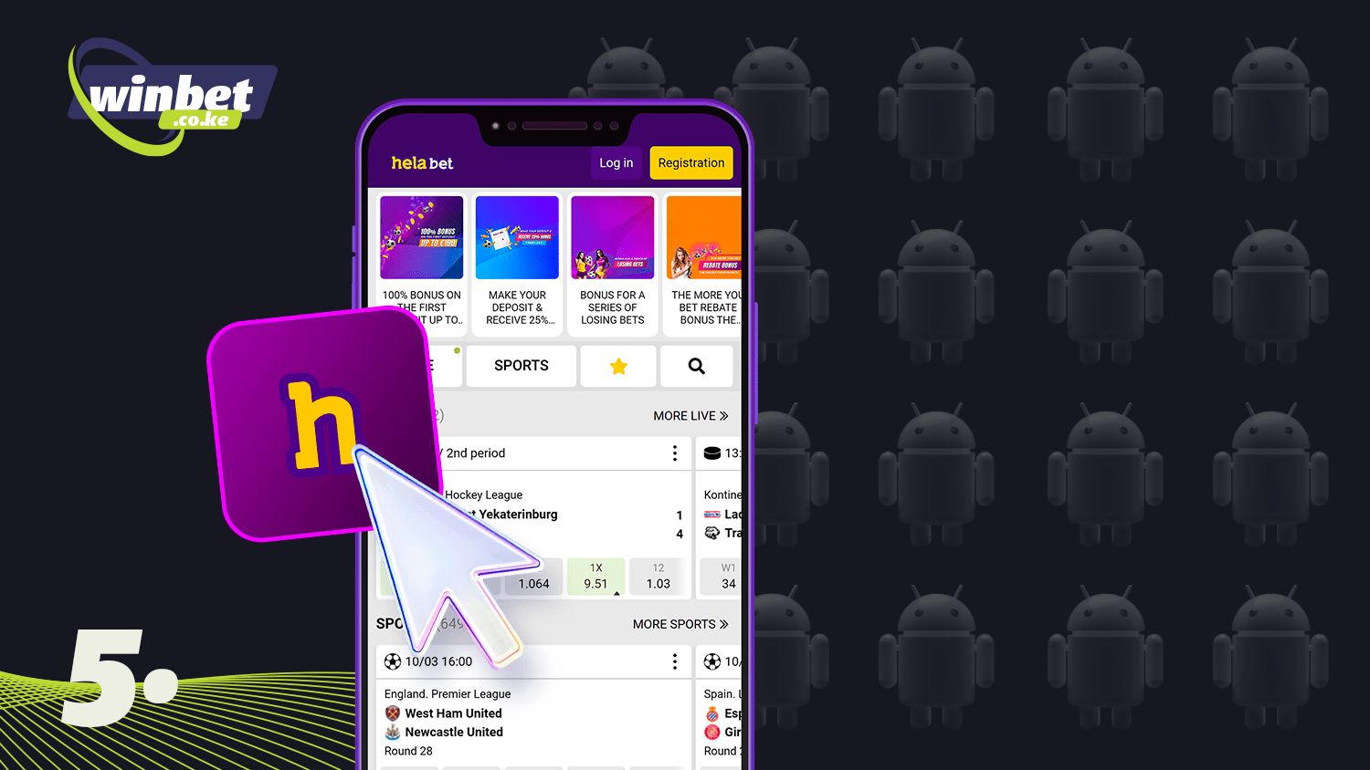 Wait for the installation and launch the Helabet application