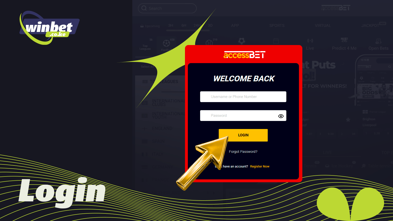 You need to log in to use Accessbet