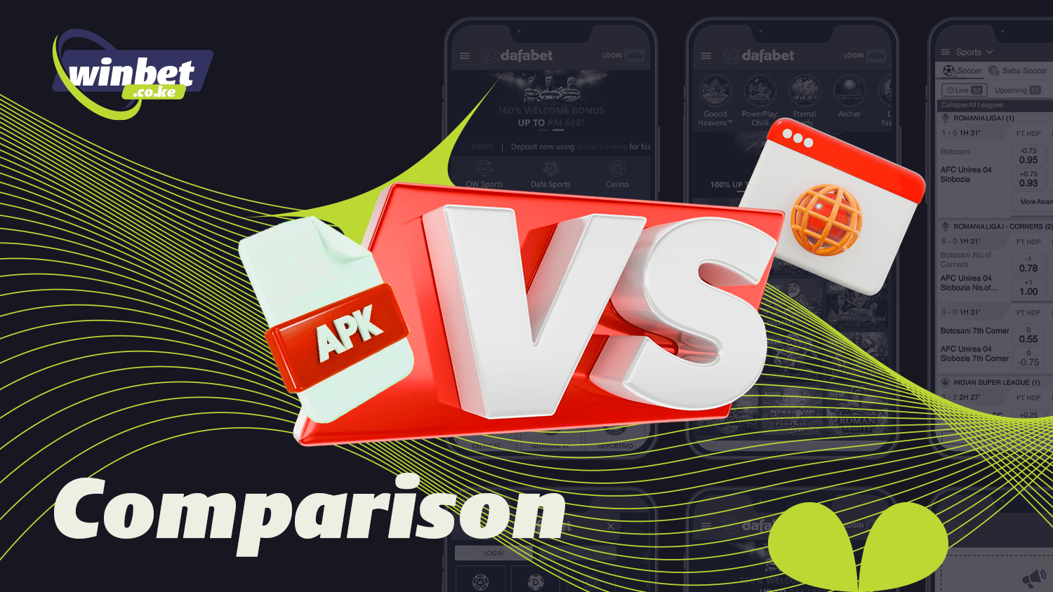 Compare Dafabet website and mobile app