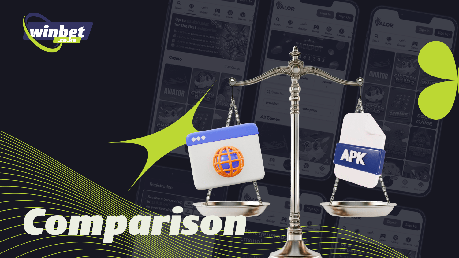 Compare Valor casino website and mobile app