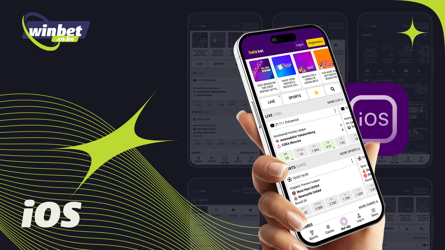 The process of downloading the Helabet app for iOS is simple