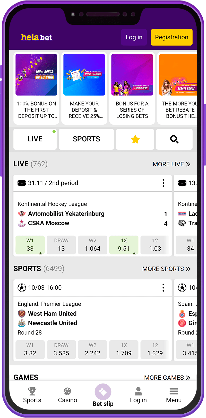 Helabet Kenya app home page