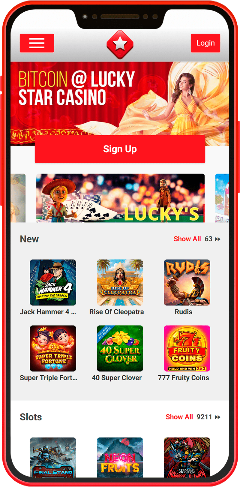 Lucky Star Kenya app home page