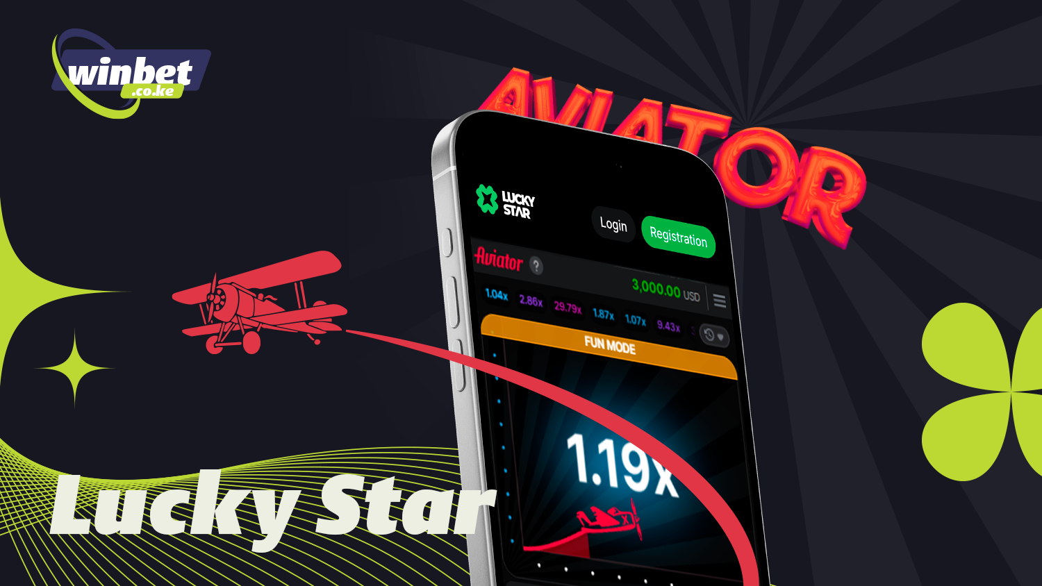 Play and win from your mobile device in Lucky Star Aviator