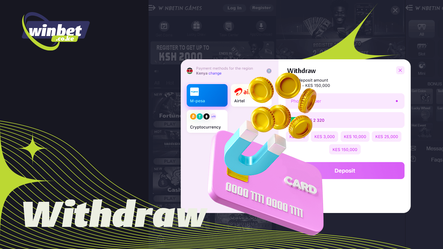 Withdraw your winnings quickly and easily at Winbetin Kenya