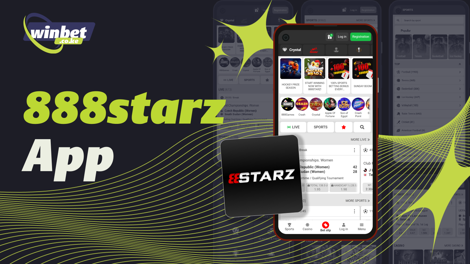 The 888starz app in Kenya allows Android and iOS players to place bets and play casino games, top up their accounts, and receive bonuses