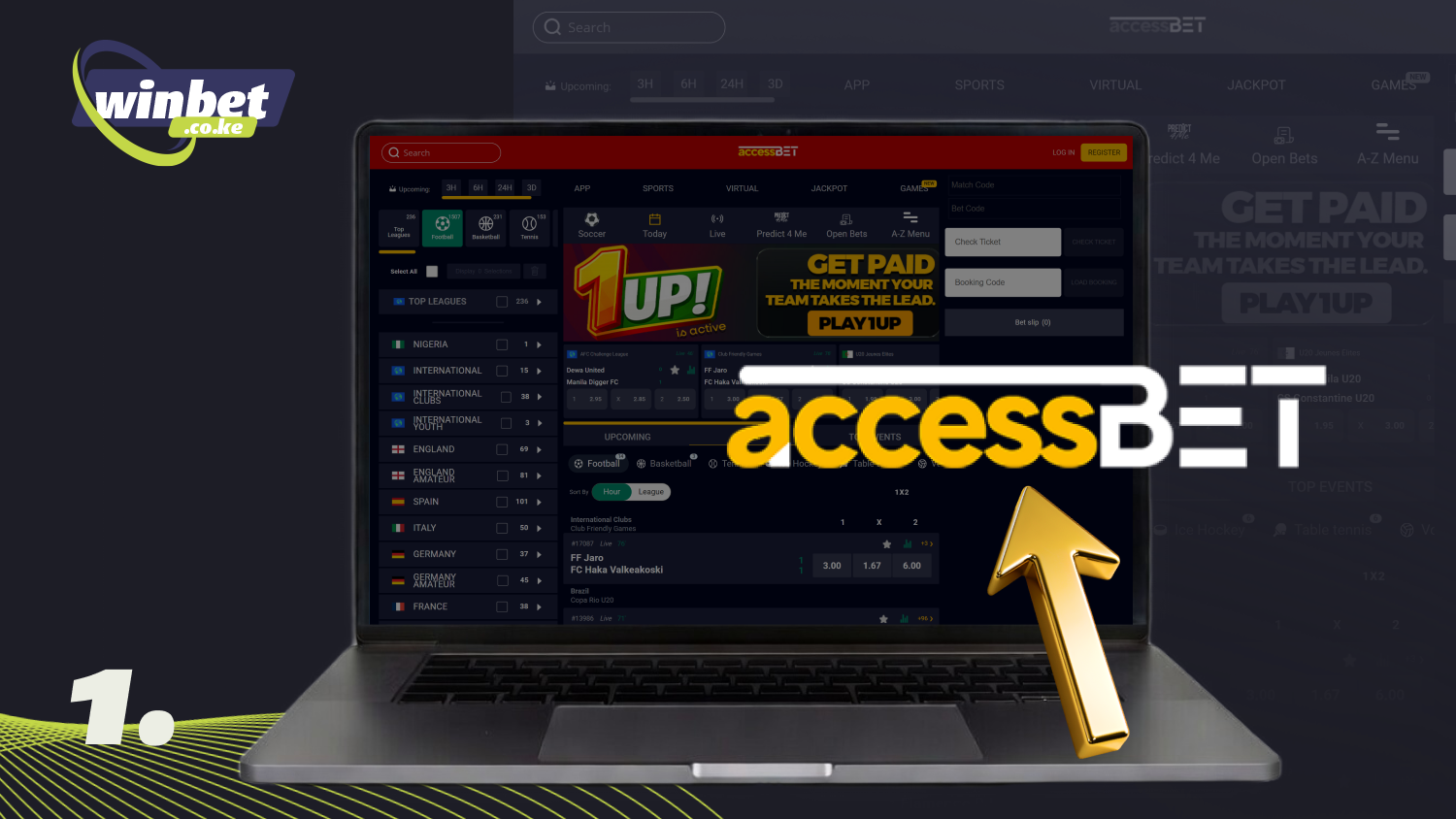 Open the Accessbet website in Kenya to log in to your account