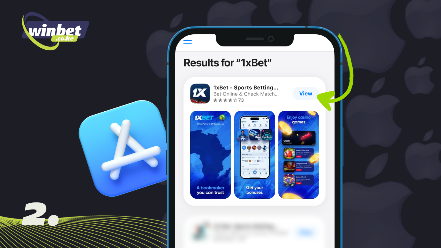 Find the 1xbet app in Kenya in the App Store