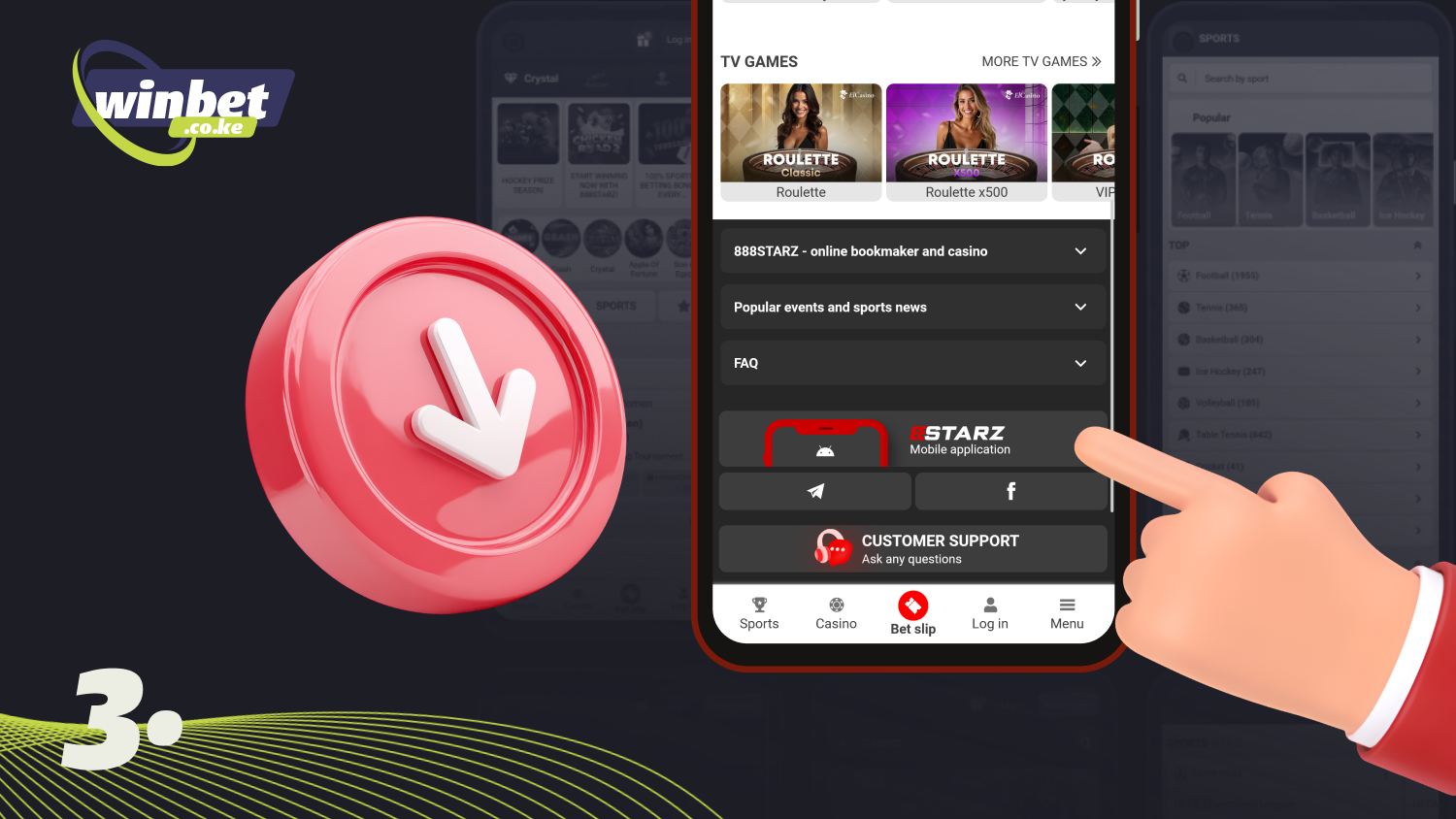 Click on the Android app download button to download the 888starz APK