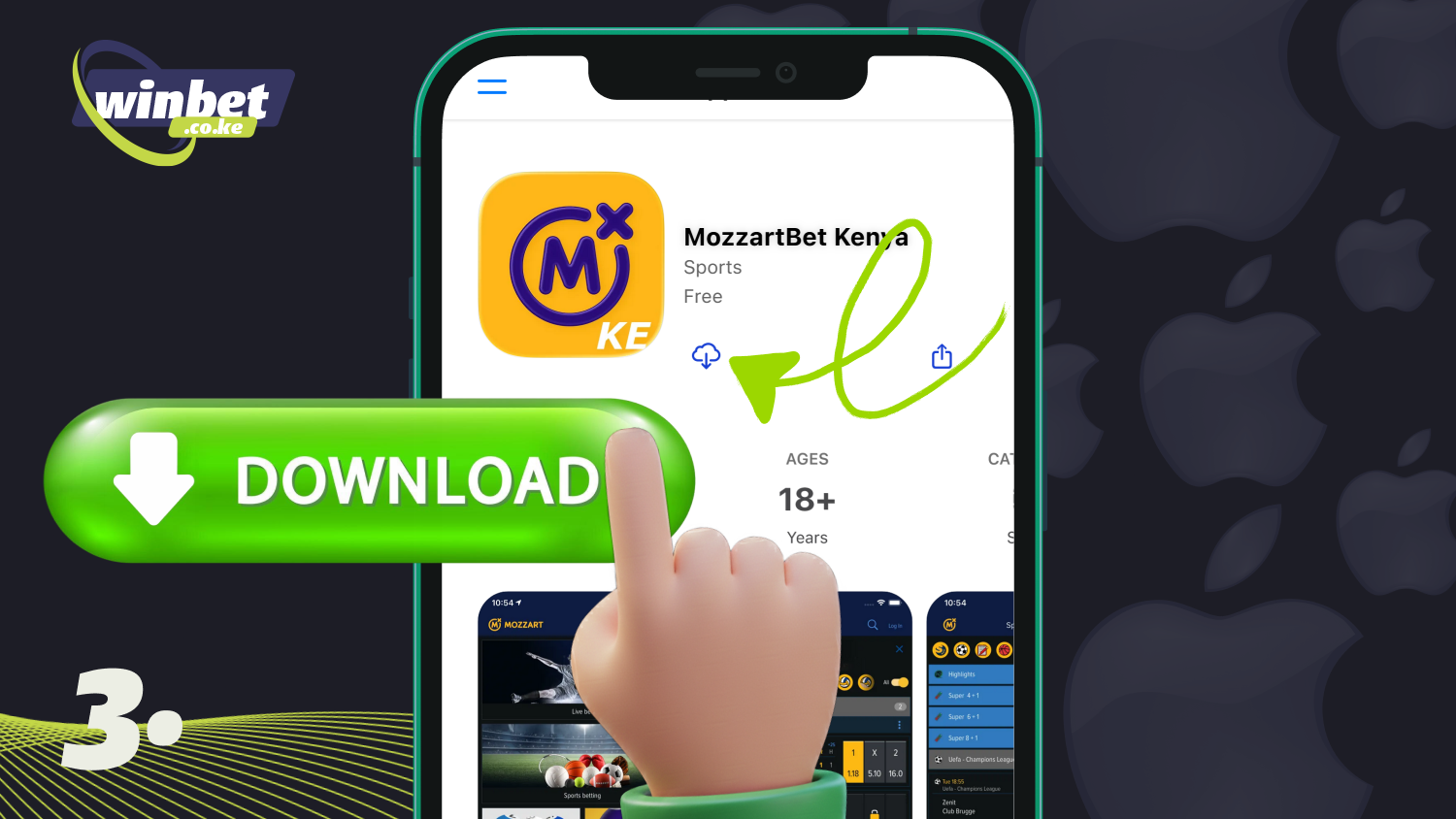 Tap the Download button to download the Mozzartbet iOS app