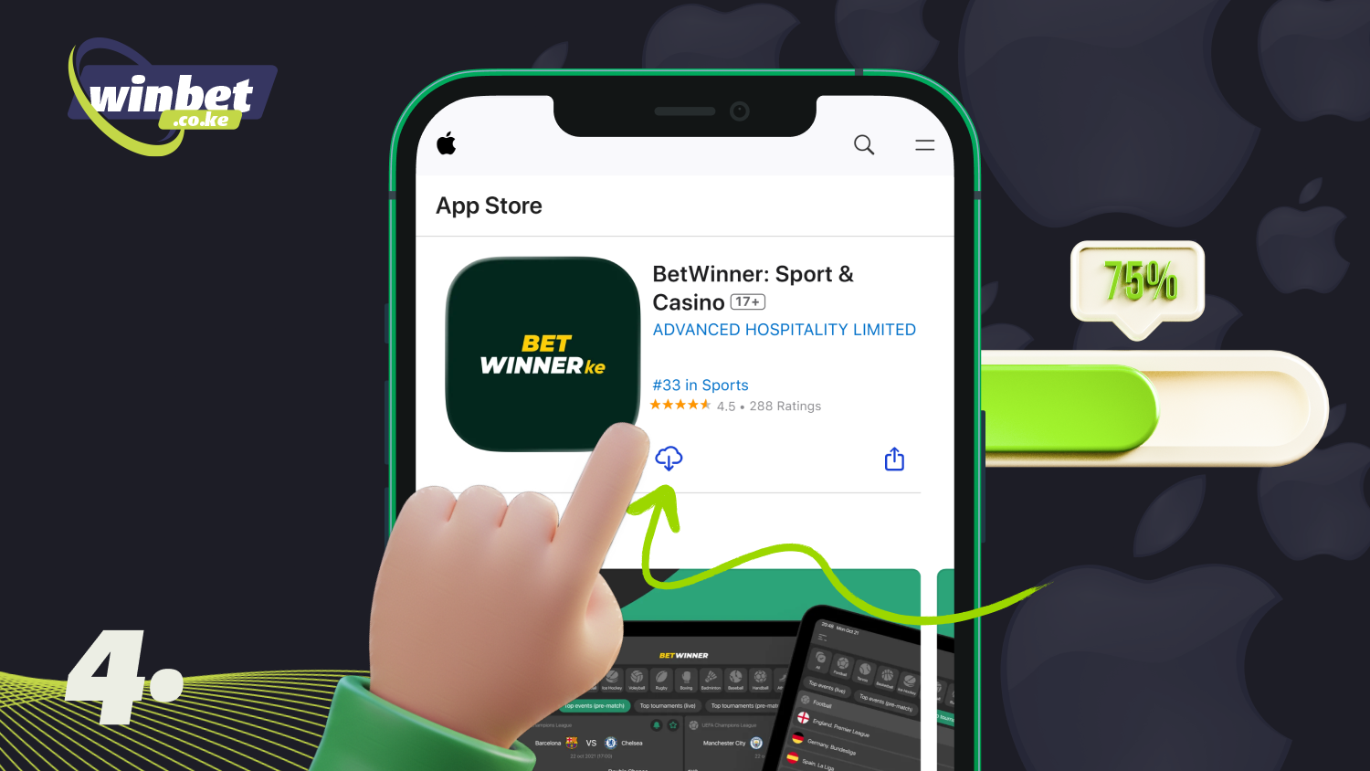 Confirm that you want to download the Betwinner app for iOS