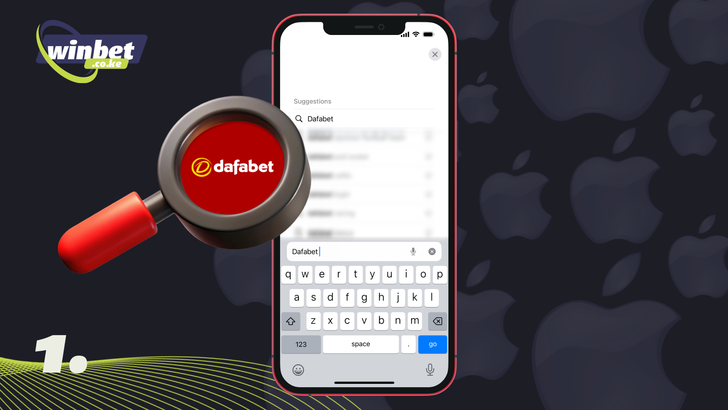 Use the search bar in Safari to go to the Dafabet Kenya website