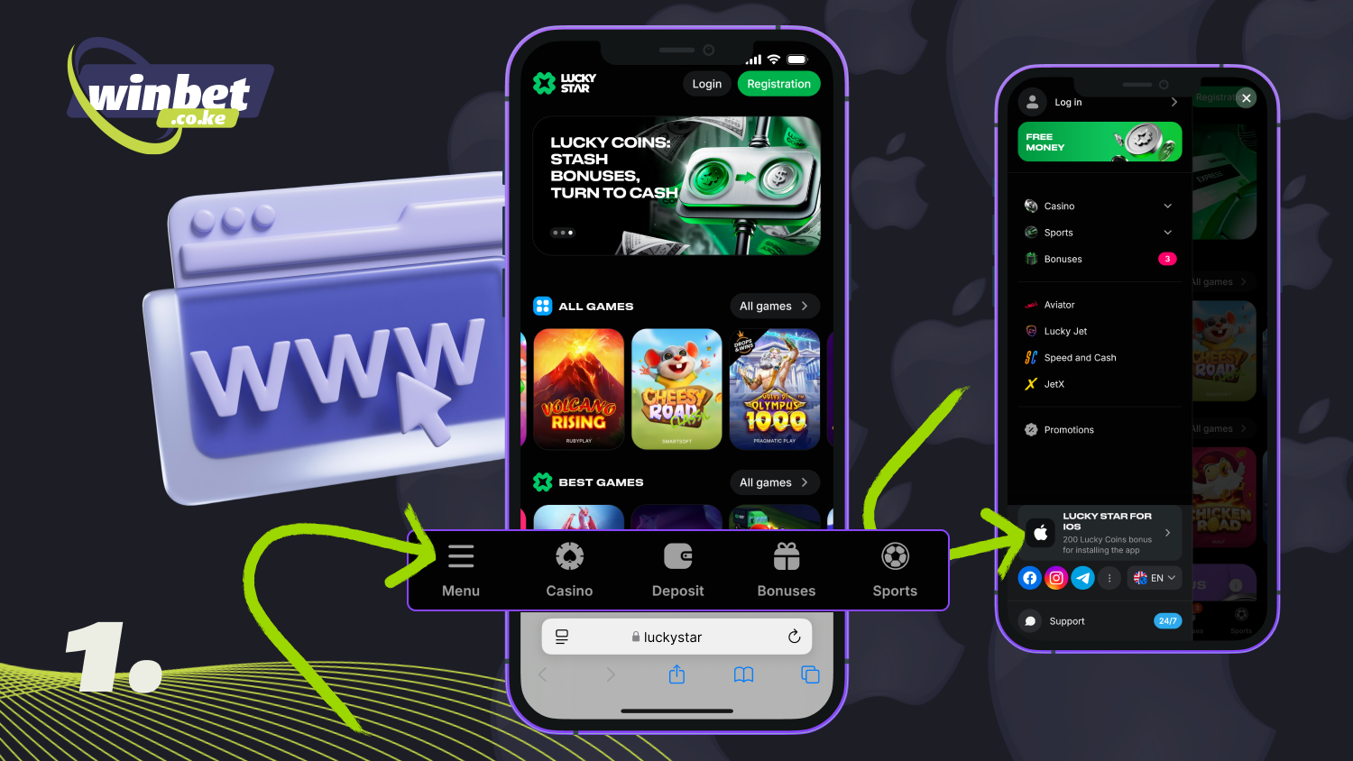 Visit the official Lucky Star Casino website to download the iOS app