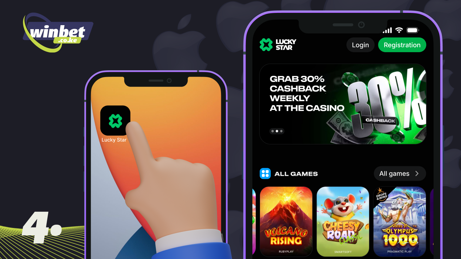 Find the Lucky Star app in the menu or on your device’s home screen and open it to start placing bets in Kenya