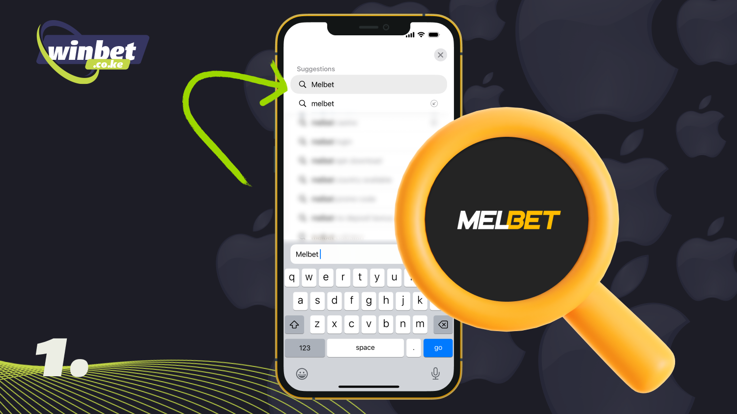 Find the Melbet website in Kenya using the Safari browser on your device