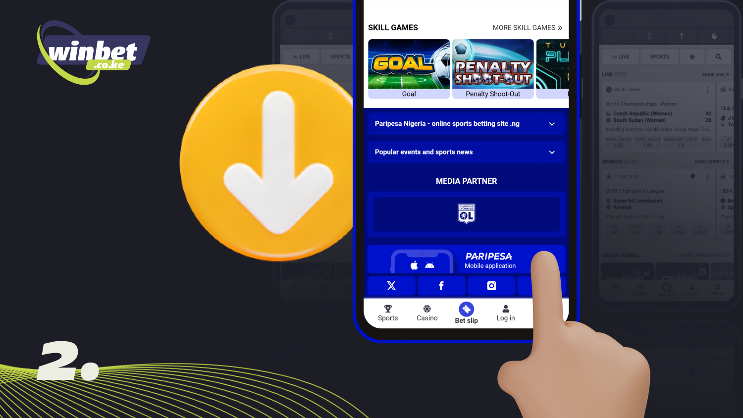 Find the mobile devices section and start downloading the Paripesa app APK file