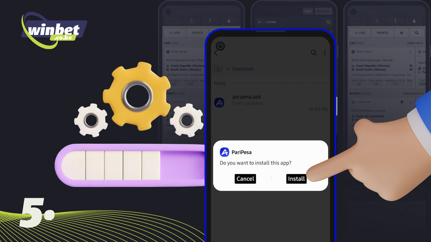 Start installing the Paripesa application for Android