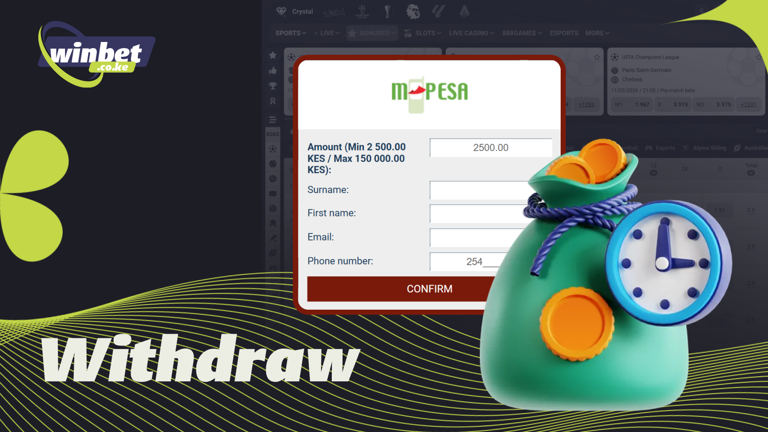 At 888starz Kenya, verified users can quickly withdraw money to M-Pesa