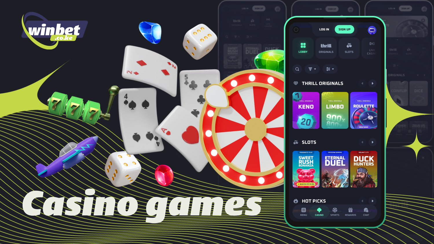 The Thrill app offers slots and live games, as well as the platform's signature games
