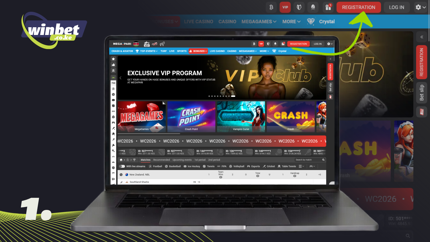 Go to the Megapari website and click the Sign Up button to create an account